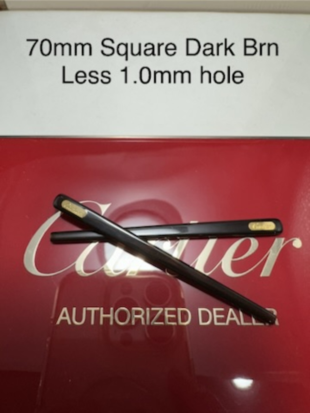 Cartier Eyeglasses Temple Tips 70mm Square Dark Brown New